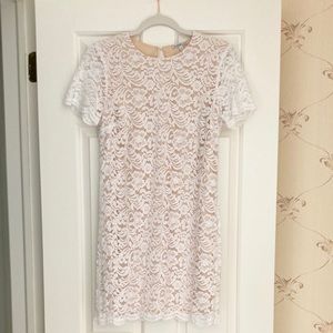 Forever21 White Short Sleeve Lace Dress